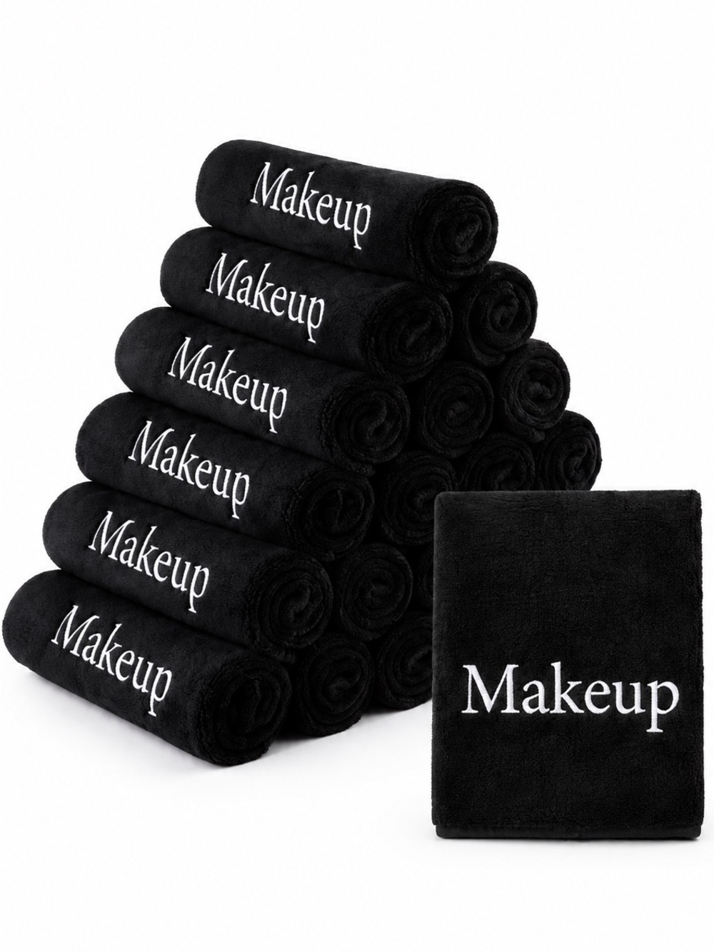 10 Piece Black Makeup Remover Towels Reusable Microfiber Face Cloths NEW